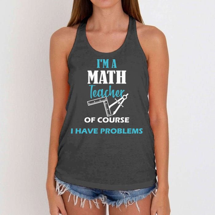 Math Teacher Problems Women's Knotted Racerback Tank