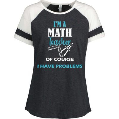 Math Teacher Problems Enza Ladies Jersey Colorblock Tee