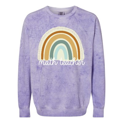 Math Teacher Rainbow Colorblast Crewneck Sweatshirt