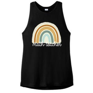 Math Teacher Rainbow Ladies PosiCharge Tri-Blend Wicking Tank