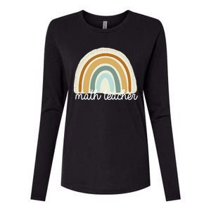 Math Teacher Rainbow Womens Cotton Relaxed Long Sleeve T-Shirt