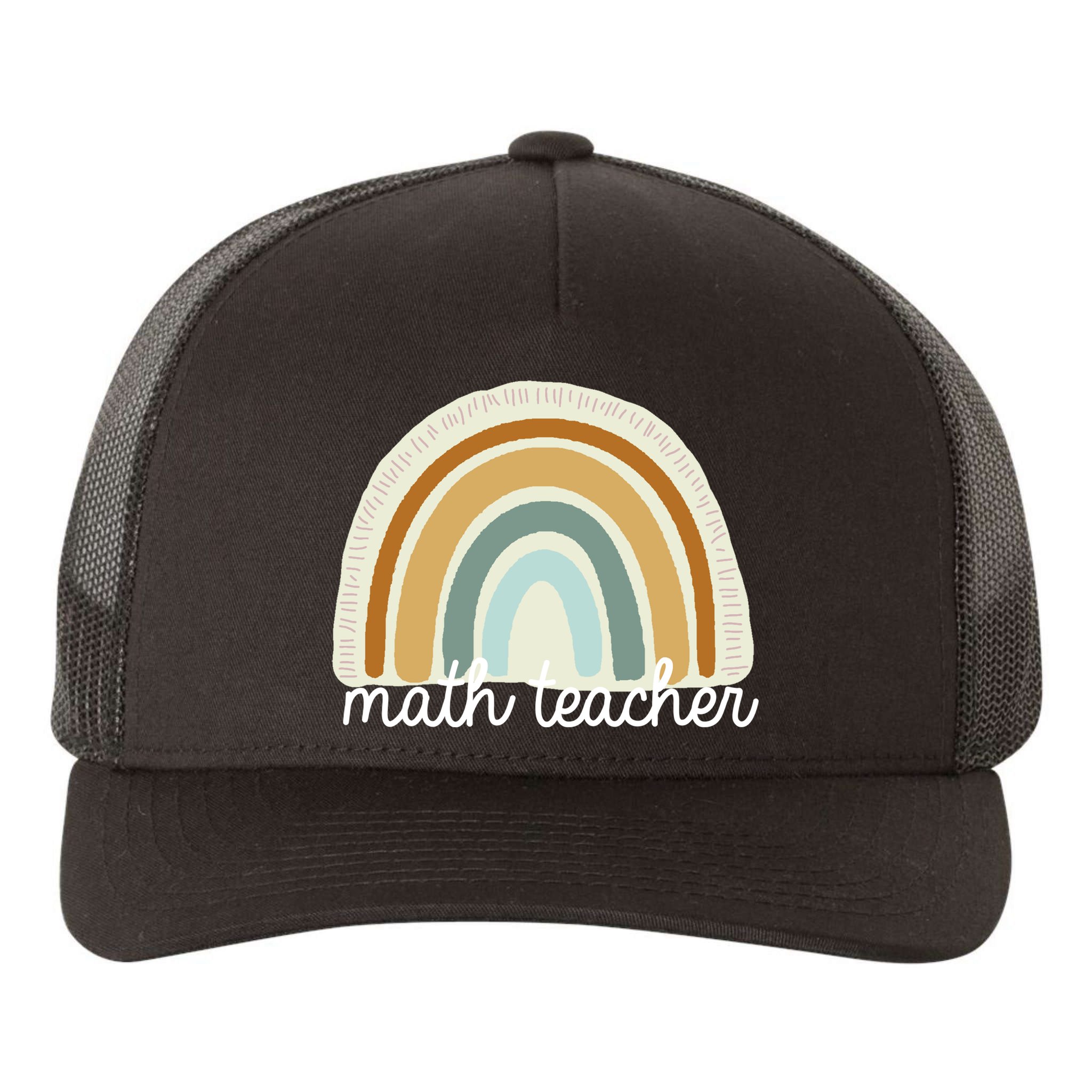 Math Teacher Rainbow Yupoong Adult 5-Panel Trucker Hat