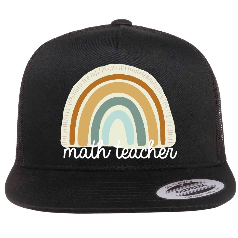 Math Teacher Rainbow Flat Bill Trucker Hat