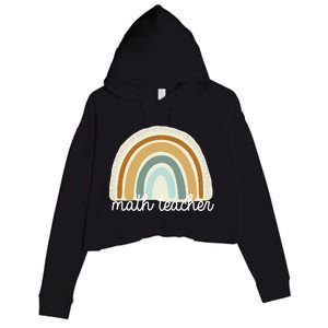 Math Teacher Rainbow Crop Fleece Hoodie