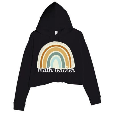 Math Teacher Rainbow Crop Fleece Hoodie