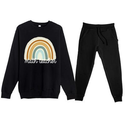 Math Teacher Rainbow Premium Crewneck Sweatsuit Set