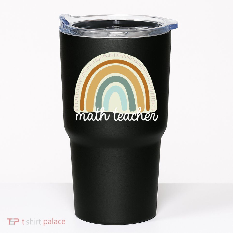 Math Teacher Rainbow Tumbler