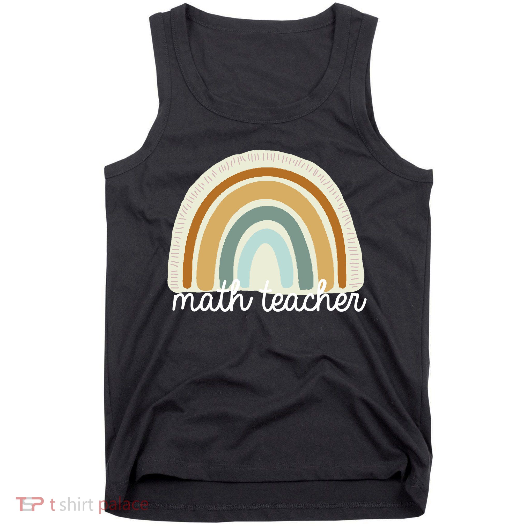 Math Teacher Rainbow Tank Top