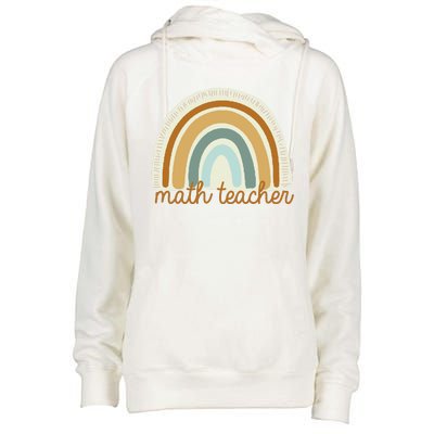 Math Teacher Rainbow Womens Funnel Neck Pullover Hood