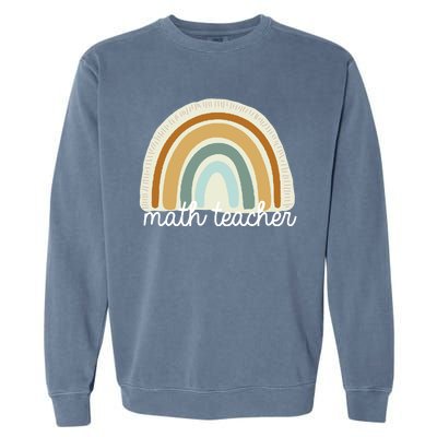 Math Teacher Rainbow Garment-Dyed Sweatshirt