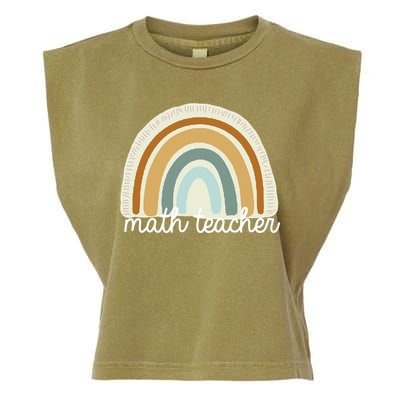 Math Teacher Rainbow Garment-Dyed Women's Muscle Tee