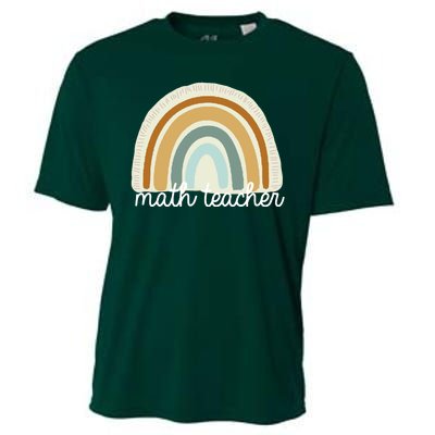 Math Teacher Rainbow Cooling Performance Crew T-Shirt