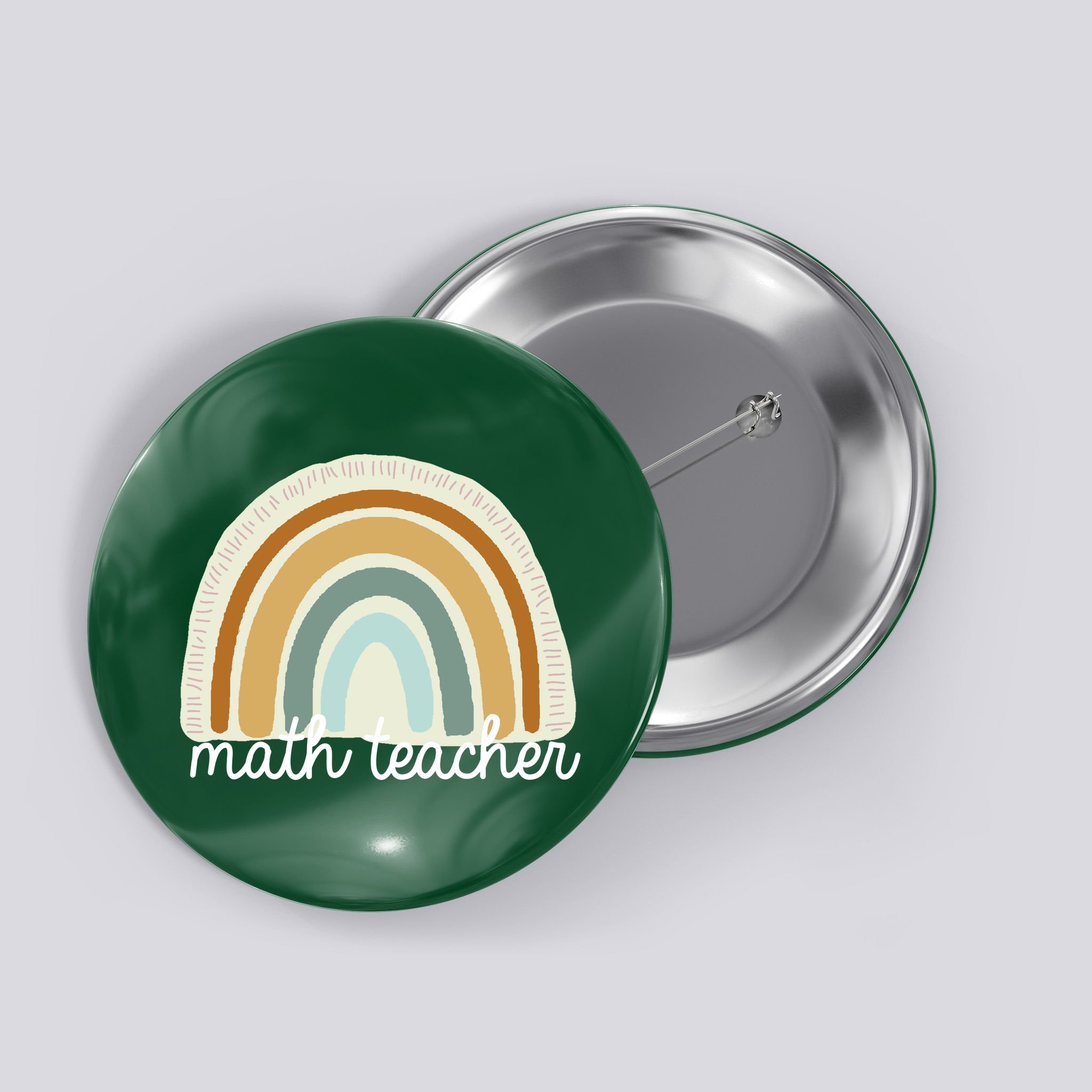 Math Teacher Rainbow Button