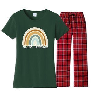 Math Teacher Rainbow Women's Flannel Pajama Set