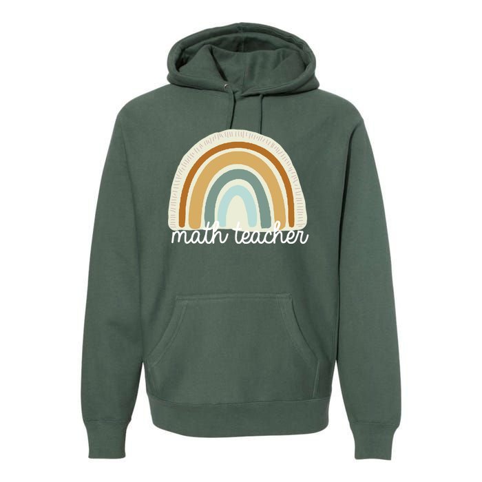 Math Teacher Rainbow Premium Hoodie