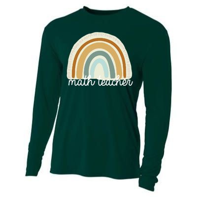 Math Teacher Rainbow Cooling Performance Long Sleeve Crew