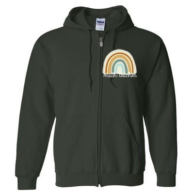 Math Teacher Rainbow Full Zip Hoodie