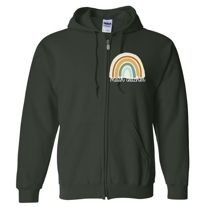 Math Teacher Rainbow Full Zip Hoodie