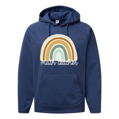 Math Teacher Rainbow Performance Fleece Hoodie