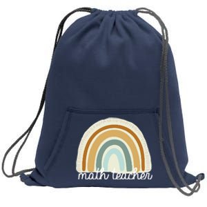 Math Teacher Rainbow Sweatshirt Cinch Pack Bag