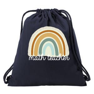 Math Teacher Rainbow Drawstring Bag