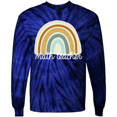 Math Teacher Rainbow Tie-Dye Long Sleeve Shirt