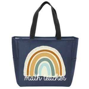 Math Teacher Rainbow Zip Tote Bag