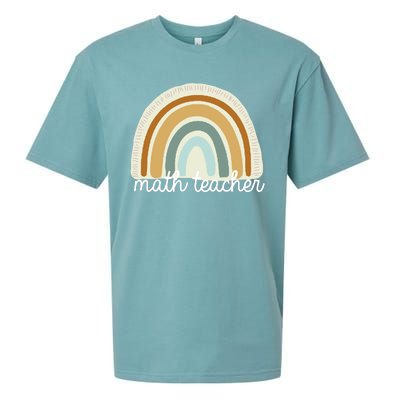 Math Teacher Rainbow Sueded Cloud Jersey T-Shirt