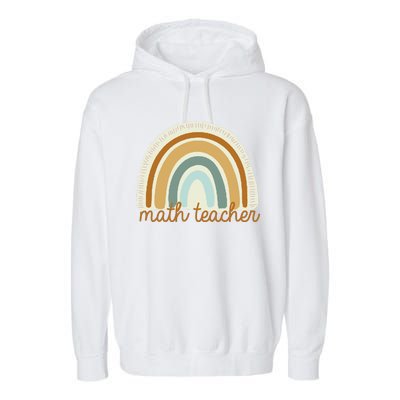 Math Teacher Rainbow Garment-Dyed Fleece Hoodie