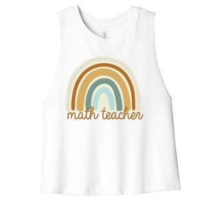 Math Teacher Rainbow Women's Racerback Cropped Tank