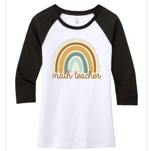 Math Teacher Rainbow Women's Tri-Blend 3/4-Sleeve Raglan Shirt