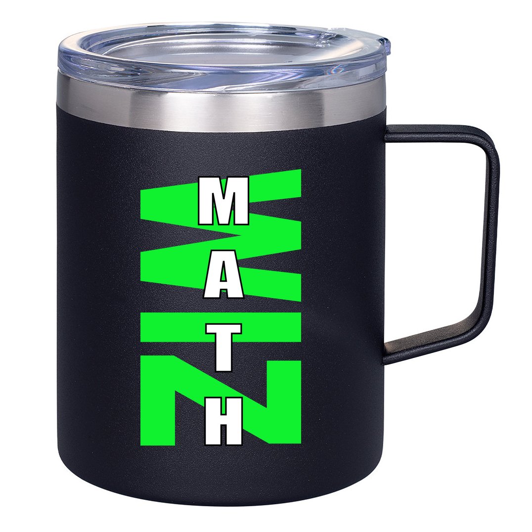 Math Wiz Logo 12oz Stainless Steel Coffee Mug