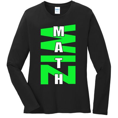 Math Wiz Logo Ladies Long Sleeve Shirt
