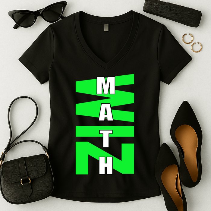 Math Wiz Logo Women's V-Neck T-Shirt