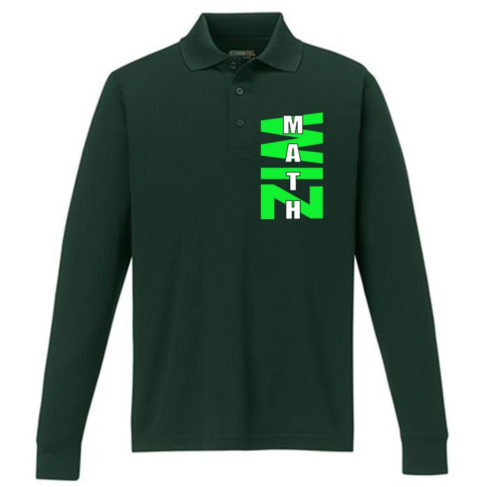 Math Wiz Logo Performance Long Sleeve Polo