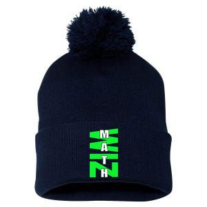 Math Wiz Logo Pom Pom 12in Knit Beanie