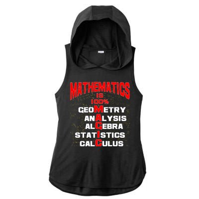 Mathematics Is 100 Percent Magic  Ladies PosiCharge Tri-Blend Wicking Draft Hoodie Tank