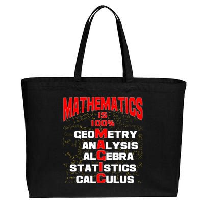 Mathematics Is 100 Percent Magic  Cotton Canvas Jumbo Tote