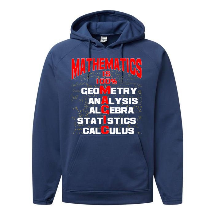 Mathematics Is 100 Percent Magic  Performance Fleece Hoodie