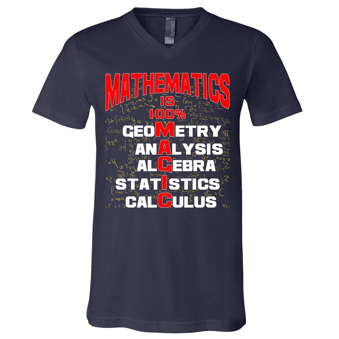 Mathematics Is 100 Percent Magic  V-Neck T-Shirt
