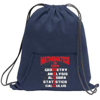 Mathematics Is 100 Percent Magic  Sweatshirt Cinch Pack Bag