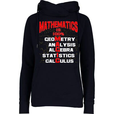 Mathematics Is 100 Percent Magic  Womens Funnel Neck Pullover Hood