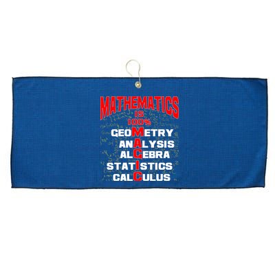 Mathematics Is 100 Percent Magic  Large Microfiber Waffle Golf Towel