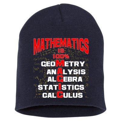 Mathematics Is 100 Percent Magic  Short Acrylic Beanie