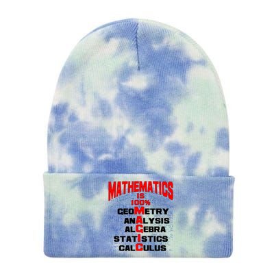 Mathematics Is 100 Percent Magic  Tie Dye 12in Knit Beanie