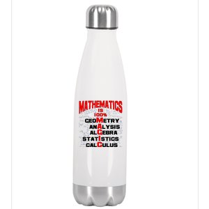 Mathematics Is 100 Percent Magic  Stainless Steel Insulated Water Bottle