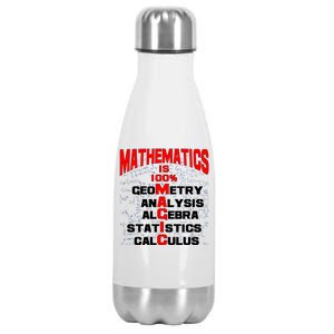 Mathematics Is 100 Percent Magic  Stainless Steel Insulated Water Bottle