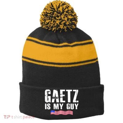 Matt Gaetz Is My Guy Stripe Pom Pom Beanie