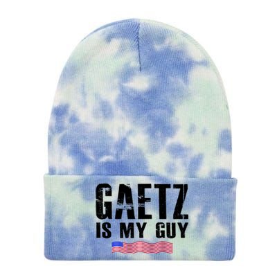 Matt Gaetz Is My Guy Tie Dye 12in Knit Beanie