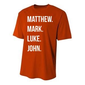 Matthew Mark Luke John Jesus Disciples Christian Youth Performance Sprint T-Shirt